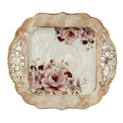 Porcelánový šálek s podšálkem Garden VII - 12*9*7 / 14*15*1 cm / 200 ml