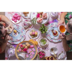 Porcelánový šálek s podšálkem Garden V - 13*10*7 / Ø 15*1 cm / 200 ml