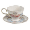 Porcelánový šálek s podšálkem Garden V - 13*10*7 / Ø 15*1 cm / 200 ml