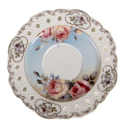 Porcelánový šálek s podšálkem Garden V - 13*10*7 / Ø 15*1 cm / 200 ml