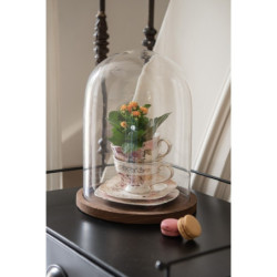 Porcelánový šálek s podšálkem Garden - 12*9*7 / Ø 15*1 cm / 200 ml