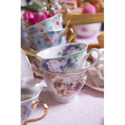 Porcelánový šálek a podšálek Garden IX - 12*10*6 / Ø 15*2 cm / 200 ml