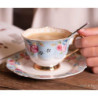 Porcelánový šálek s podšálkem Blue Garden II - 12*9*7 / Ø 15*2 cm / 160 ml