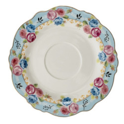 Porcelánový šálek s podšálkem Blue Garden II - 12*9*7 / Ø 15*2 cm / 160 ml