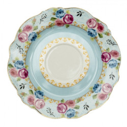 Porcelánový šálek s podšálek Blue Garden - 12*9*7 / Ø 15*2 cm / 160 ml