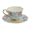 Porcelánový šálek s podšálek Blue Garden - 12*9*7 / Ø 15*2 cm / 160 ml