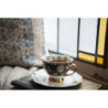 Porcelánový šálek s podšálkem Black Garden - 12*9*6 / Ø 15*2 cm / 200 ml