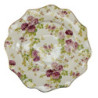 Porcelánový vlněný dezertní talířek s květy - Ø 21*2 cm