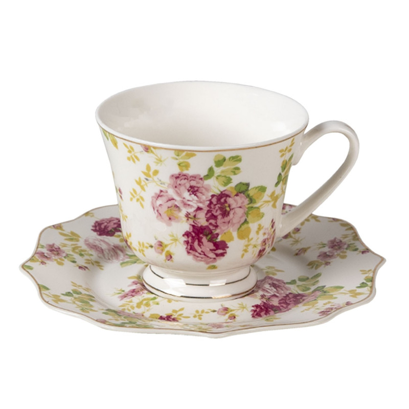 Porcelánový šálek s podšálkem Garden III - Ø 16*1 / 12* 9*8 cm / 200 ml