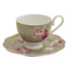 Porcelánový šálek s podšálkem Flowers - Ø 15*2 / 12*8*7 cm / 200 ml