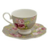 Porcelánový šálek s podšálkem Flowers - Ø 15*2 / 12*8*7 cm / 200 ml