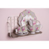 Zelený porcelánový hrnek s květy - 11*8*10 cm / 290 ml