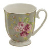 Zelený porcelánový hrnek s květy - 11*8*10 cm / 290 ml
