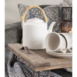 Bílá porcelánová konvice na čaj Nia - Ø 13*23 cm / 1500 ml