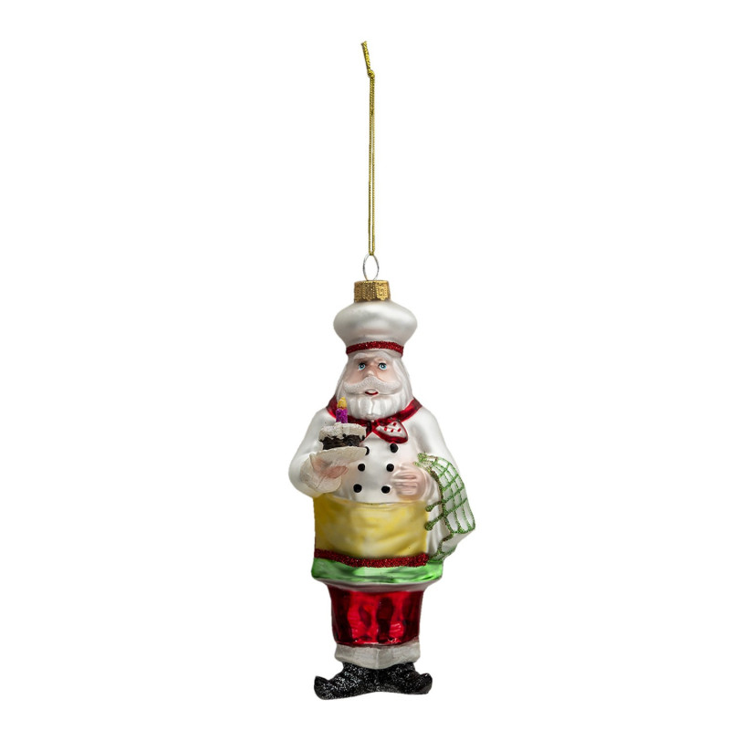 Vánoční ozdoba Santa cukrář -Ø 7*7*17 cm
